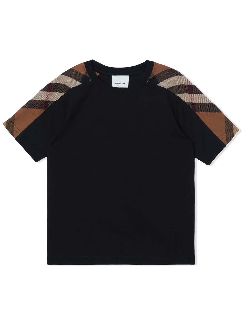 

Burberry Kids playera con paneles y cuadros estampados - Negro