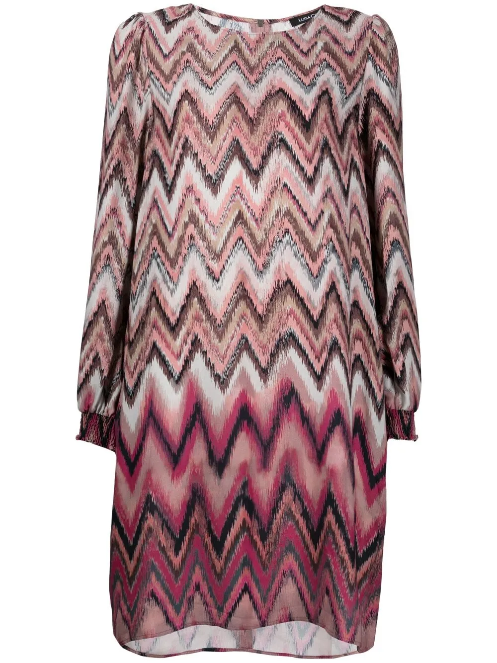 

Luisa Cerano zigzag-print shift dress - Pink