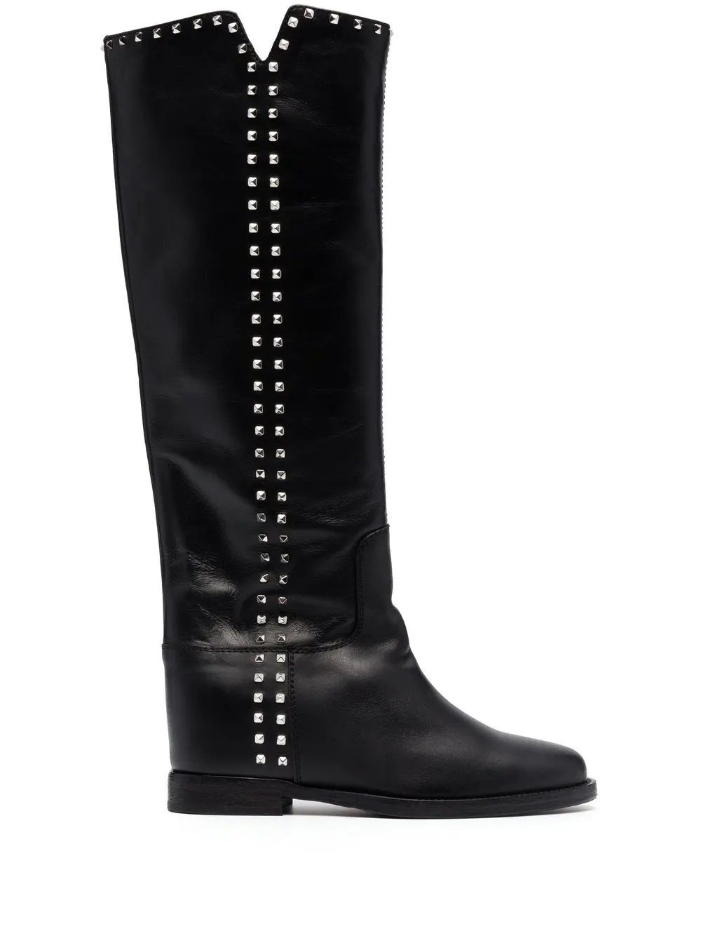 

Via Roma 15 stud-detail knee-high boots - Black