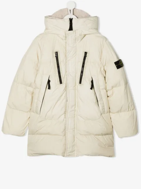 Stone Island Junior logo-patch padded coat