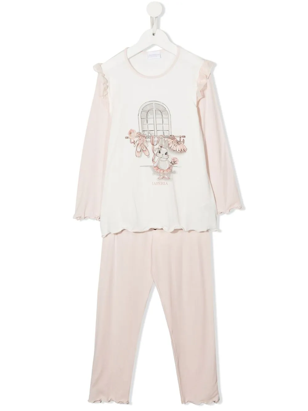 

La Perla Kids pijama con estampado gráfico - Blanco