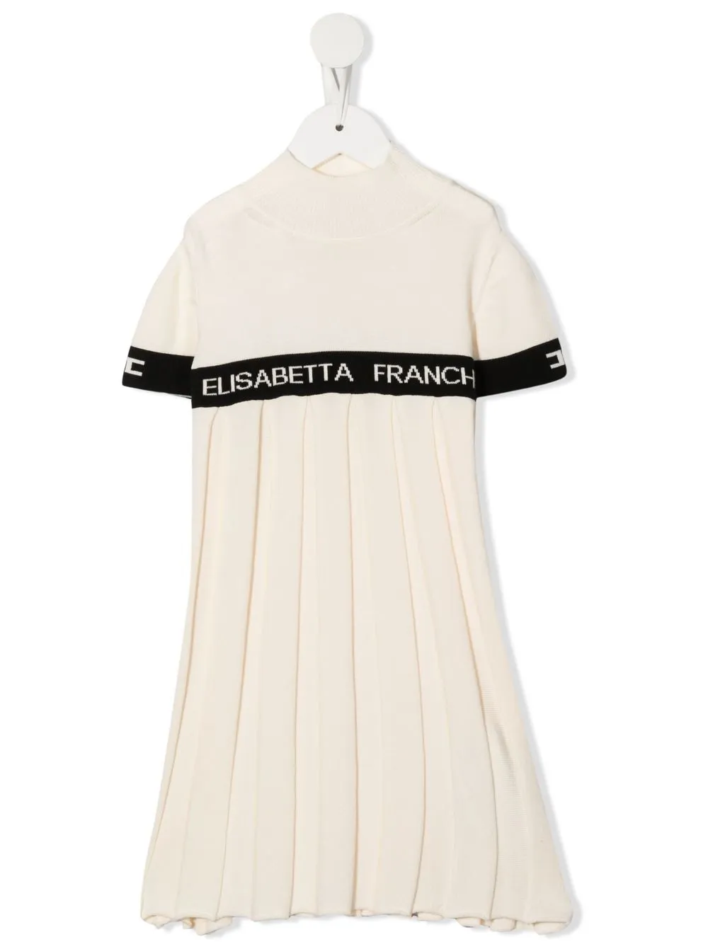 

Elisabetta Franchi La Mia Bambina vestido plisado con logo - Neutro
