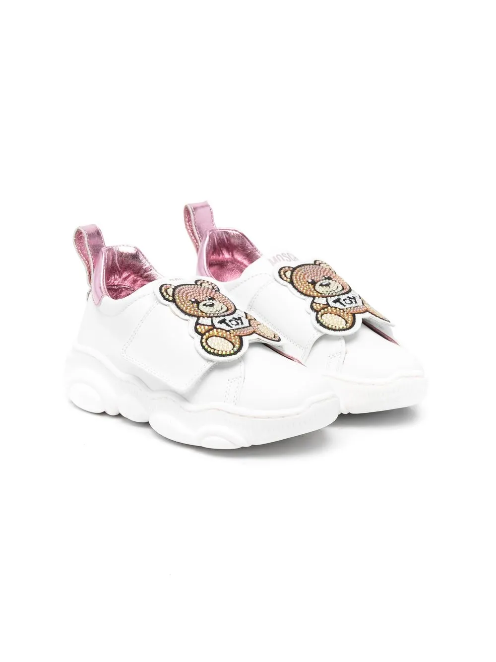 

Moschino Kids zapatillas con cierre de tira - Blanco