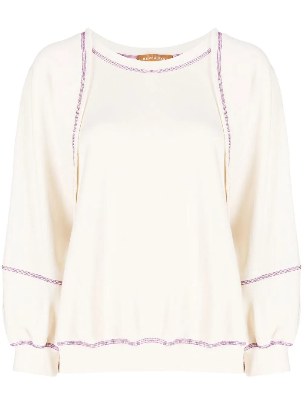 

Rejina Pyo Harper contrast-stitch sweatshirt - Neutrals