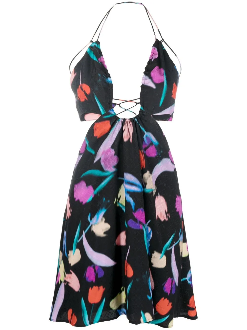 

ROTATE Nanna abstract-print dress - Black