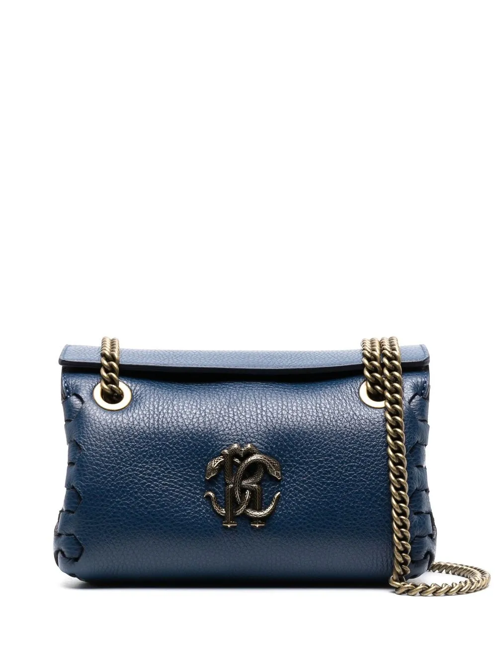 

Roberto Cavalli logo-plaque leather shoulder bag - Blue