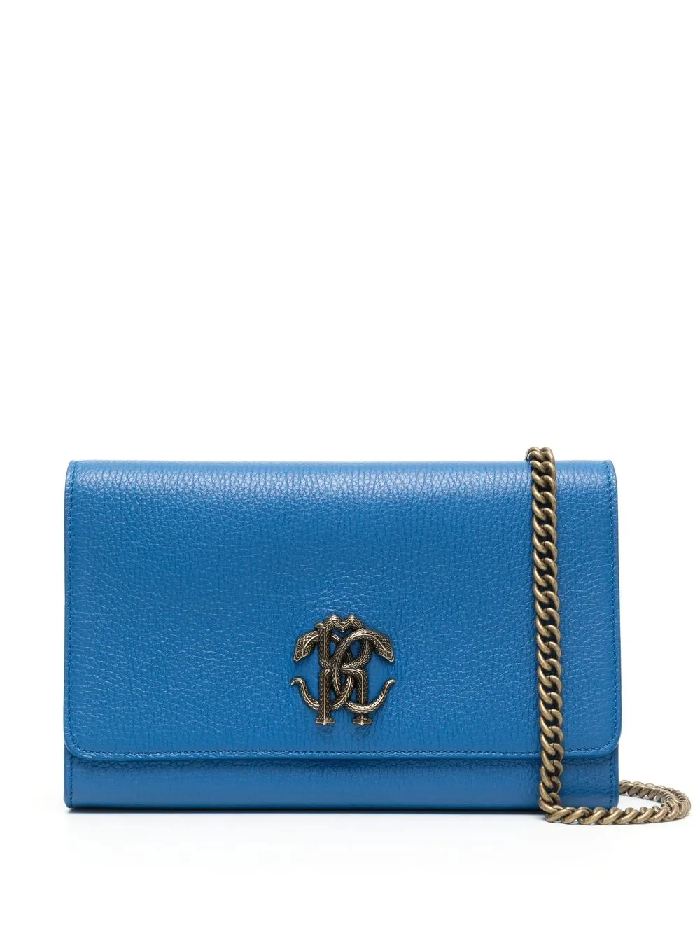 

Roberto Cavalli logo-plaque leather shoulder bag - Blue
