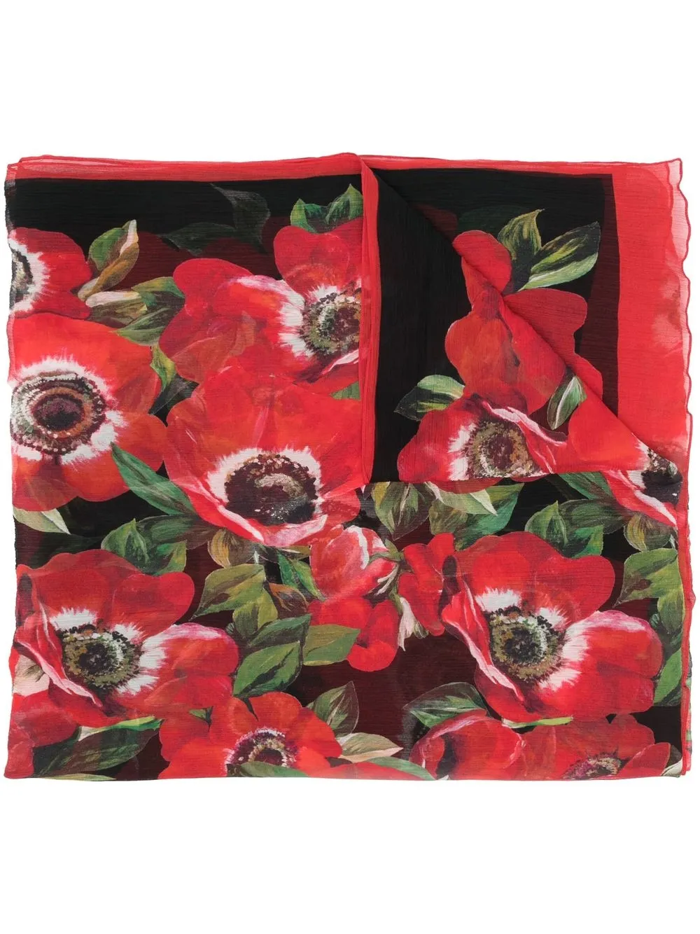 

Dolce & Gabbana mascada con amapolas estampadas de 115x190cm - HNAA5