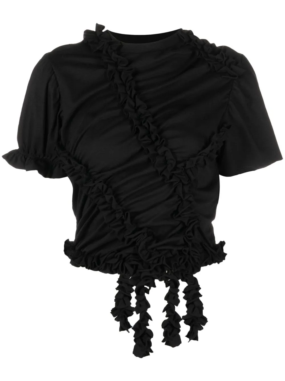 

MM6 Maison Margiela ruched-detail short-sleeved T-shirt - Black