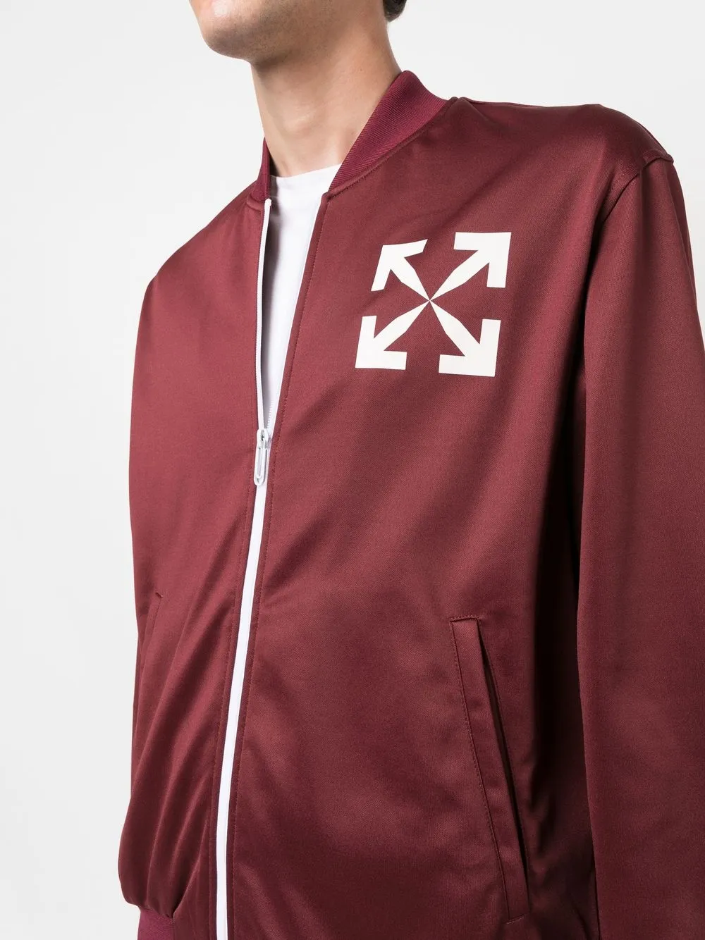 Off-White オフホワイト ロゴモチーフ トラックジャケット | レッド