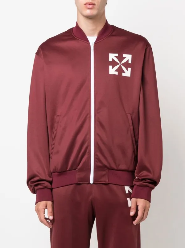 Off-White オフホワイト ロゴモチーフ トラックジャケット | レッド