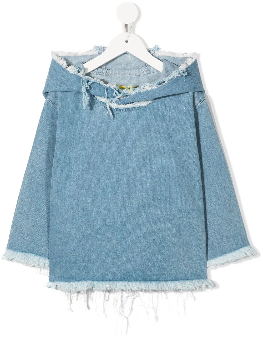 

Marques'Almeida KIDS hoodie de mezclilla con bordes sin rematar - Azul