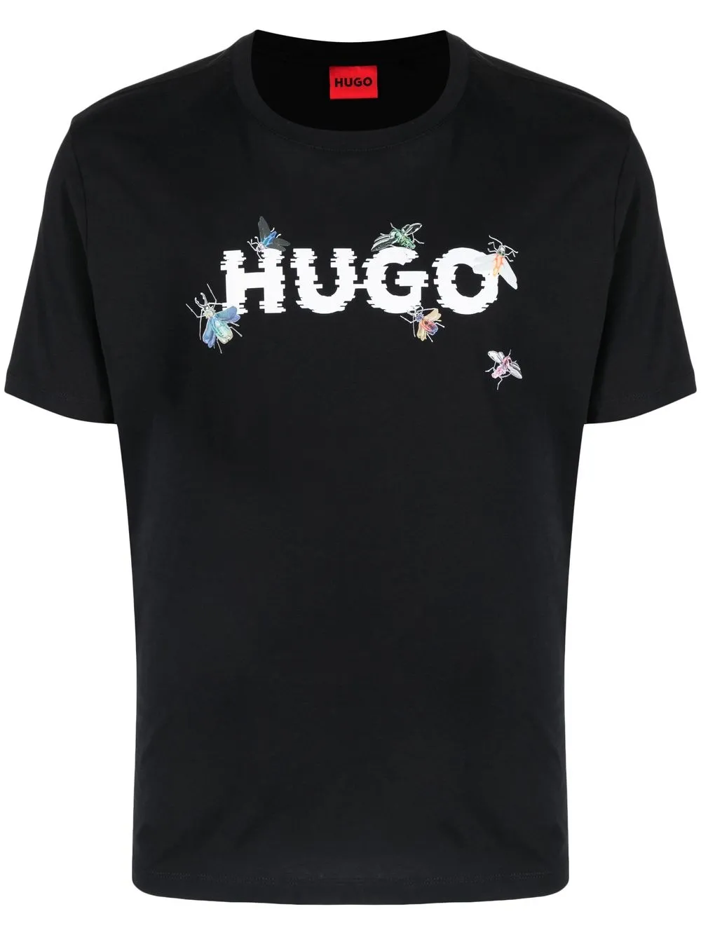 

HUGO playera con logo gráfico estampado - Negro