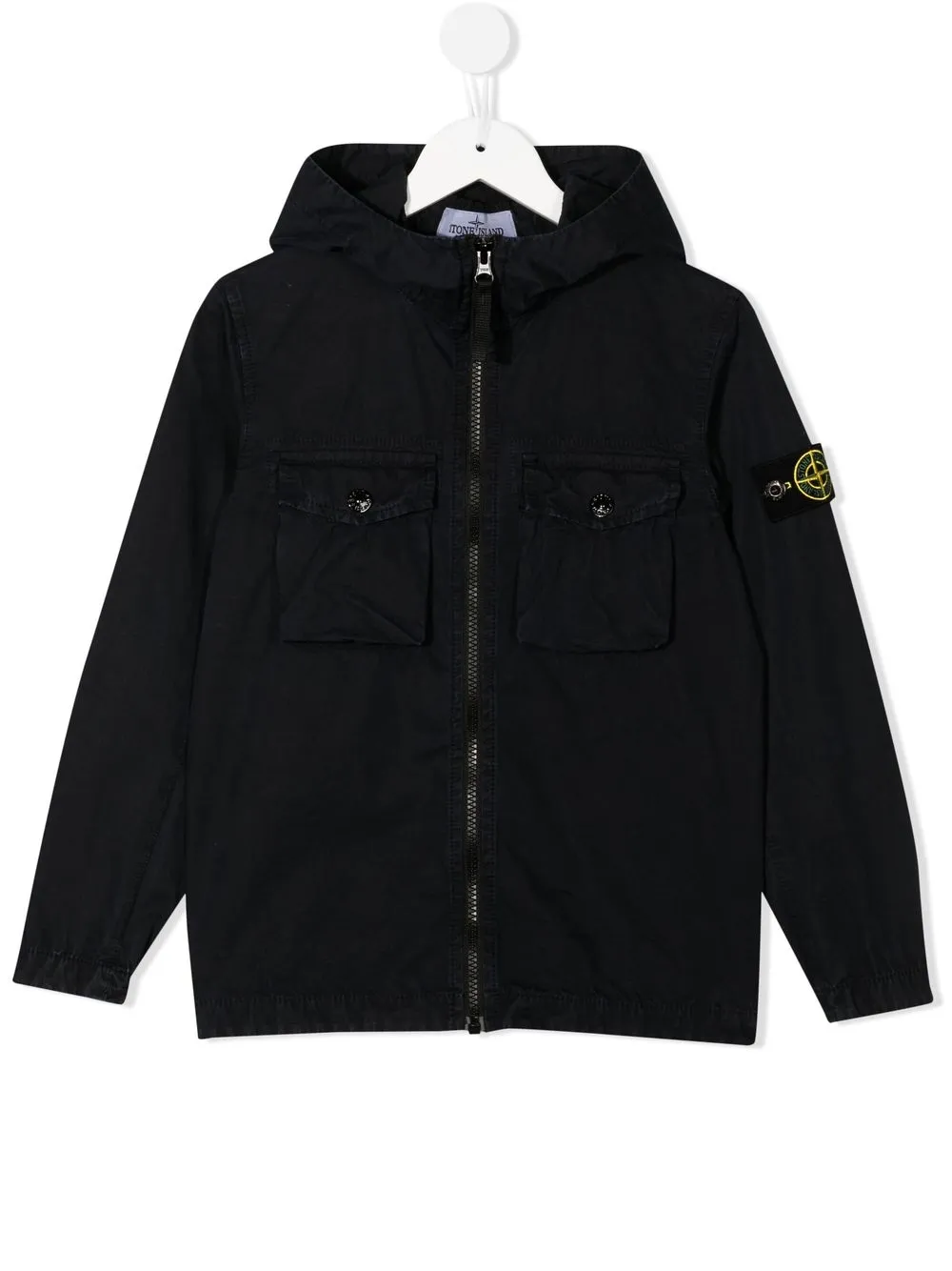 

Stone Island Junior hoodie con parche Compass - Azul