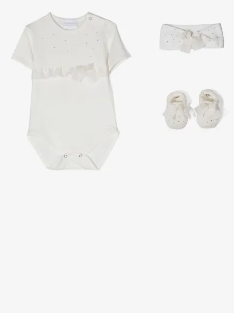 La Perla Kids ruffled-detail short-sleeved romper