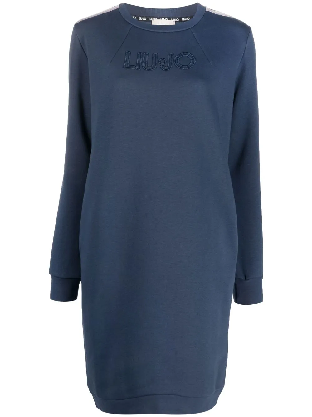 

LIU JO embroidered-logo sweatshirt dress - Blue