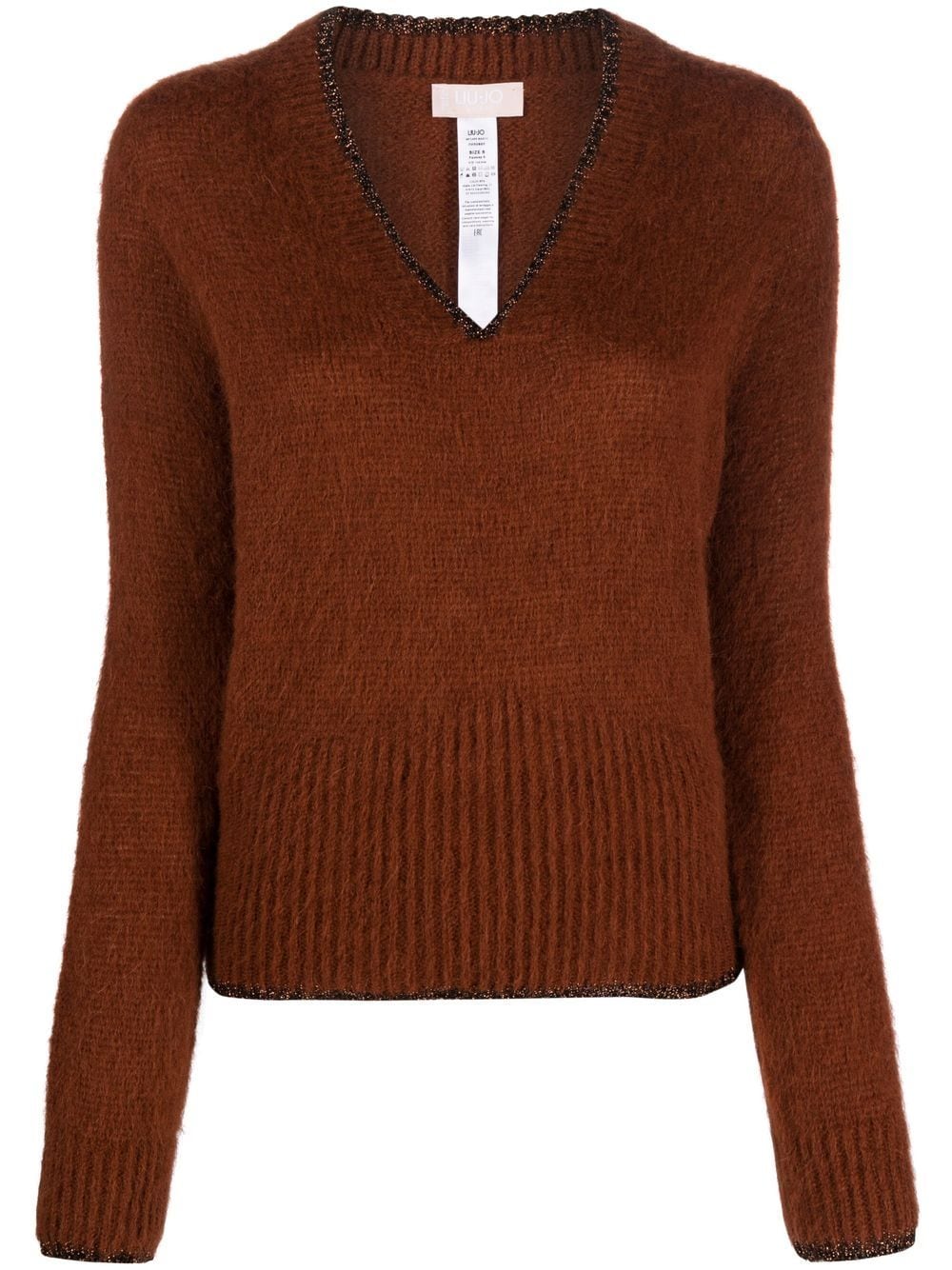 LIU JO ribbed-knit V-neck Sweater - Farfetch