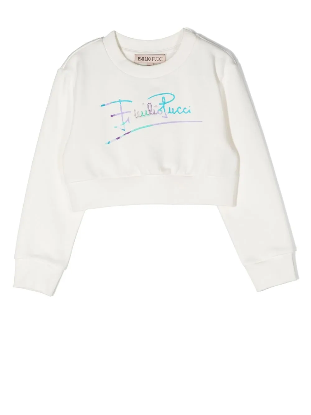 

PUCCI Junior logo-embroidered cotton sweatshirt - White