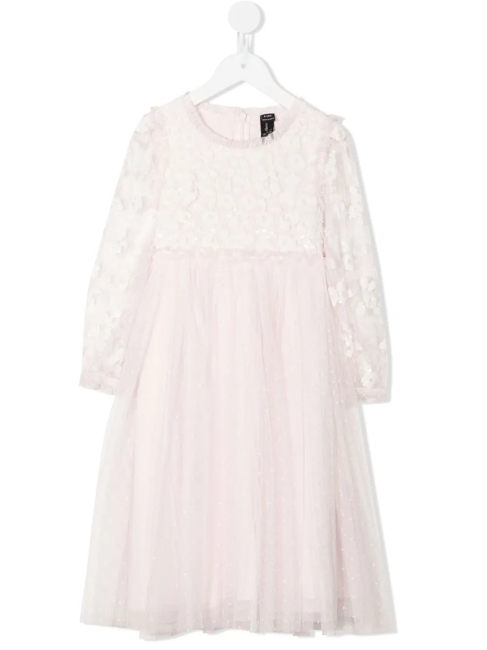 

Needle & Thread vestido manga larga con bordado floral - Rosado