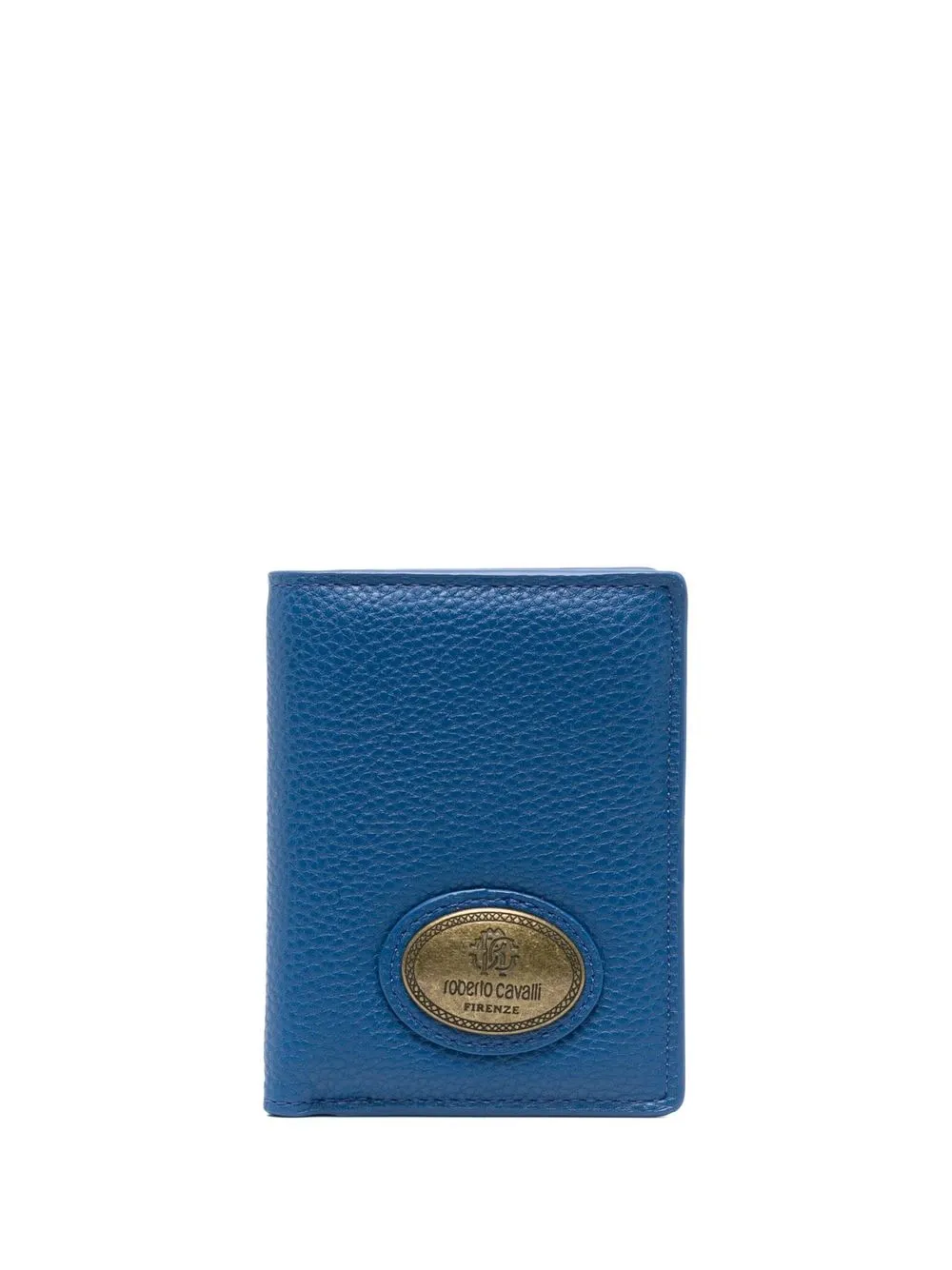 

Roberto Cavalli bi-fold grained-texture cardholder - Blue