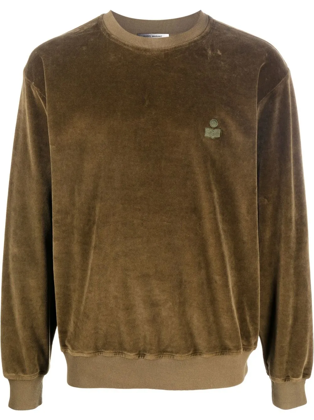 

Isabel Marant embroidered-logo velour sweatshirt - Green