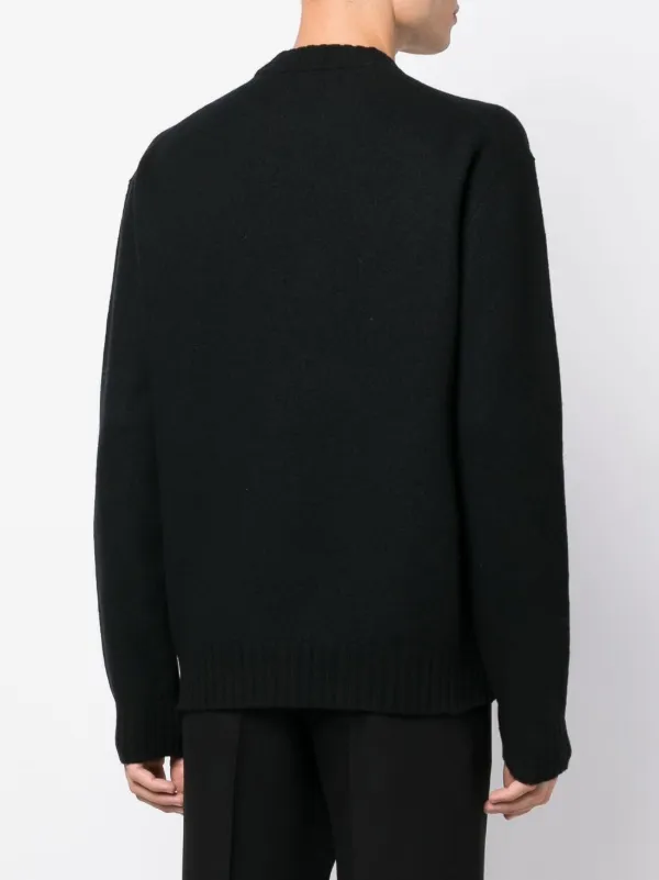 Jil Sander crew-neck Pullover Sweatshirt | Black | FARFETCH
