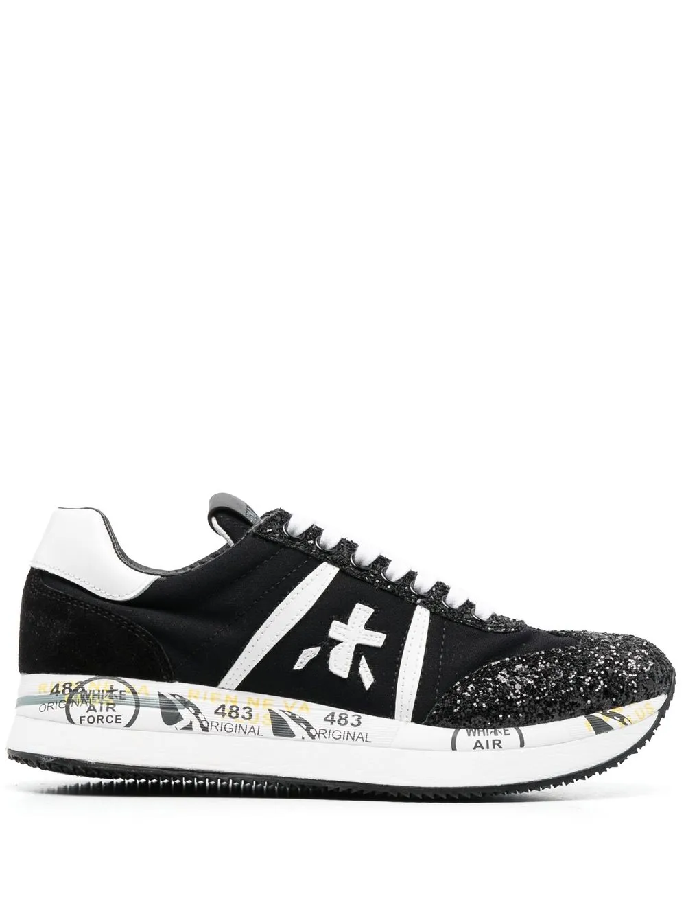 

Premiata Conny panelled sneakers - Black