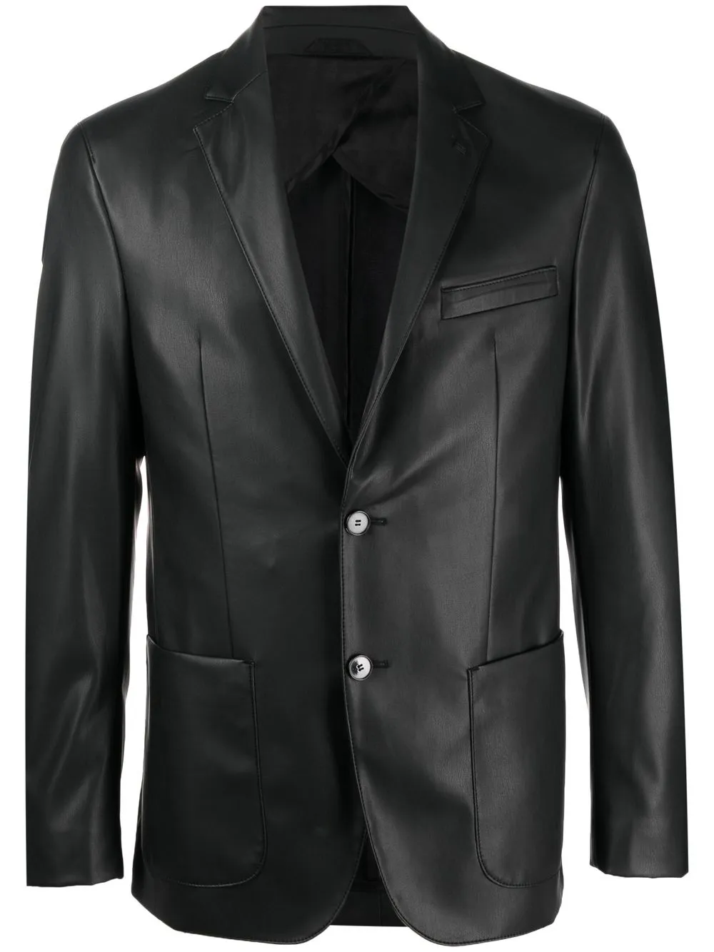 

Karl Lagerfeld single-breasted faux-leather blazer - Black