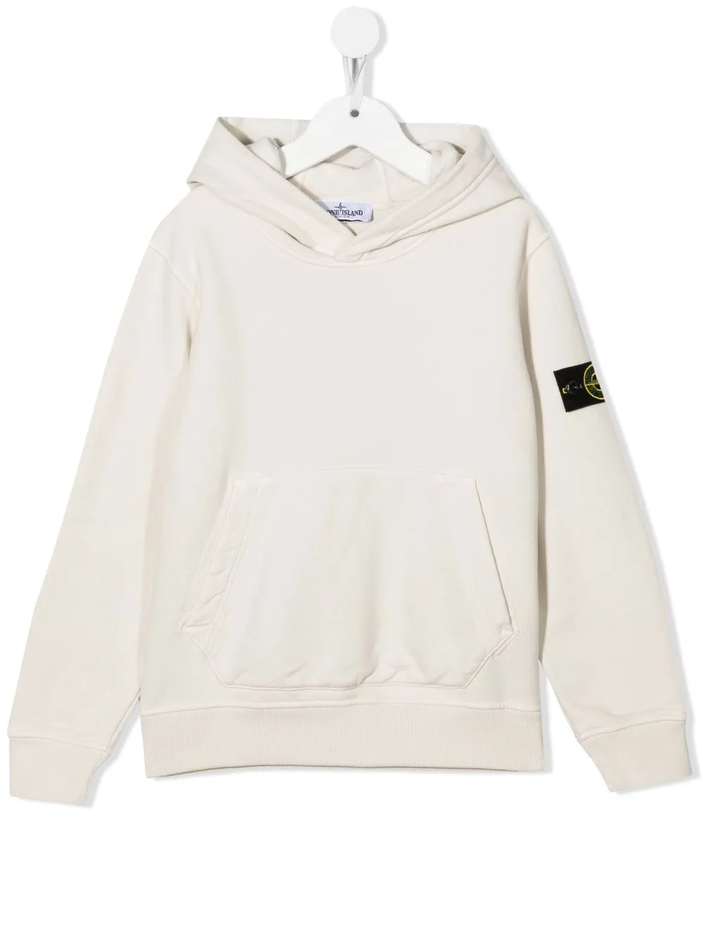 

Stone Island Junior logo-patch cotton hoodie - Neutrals