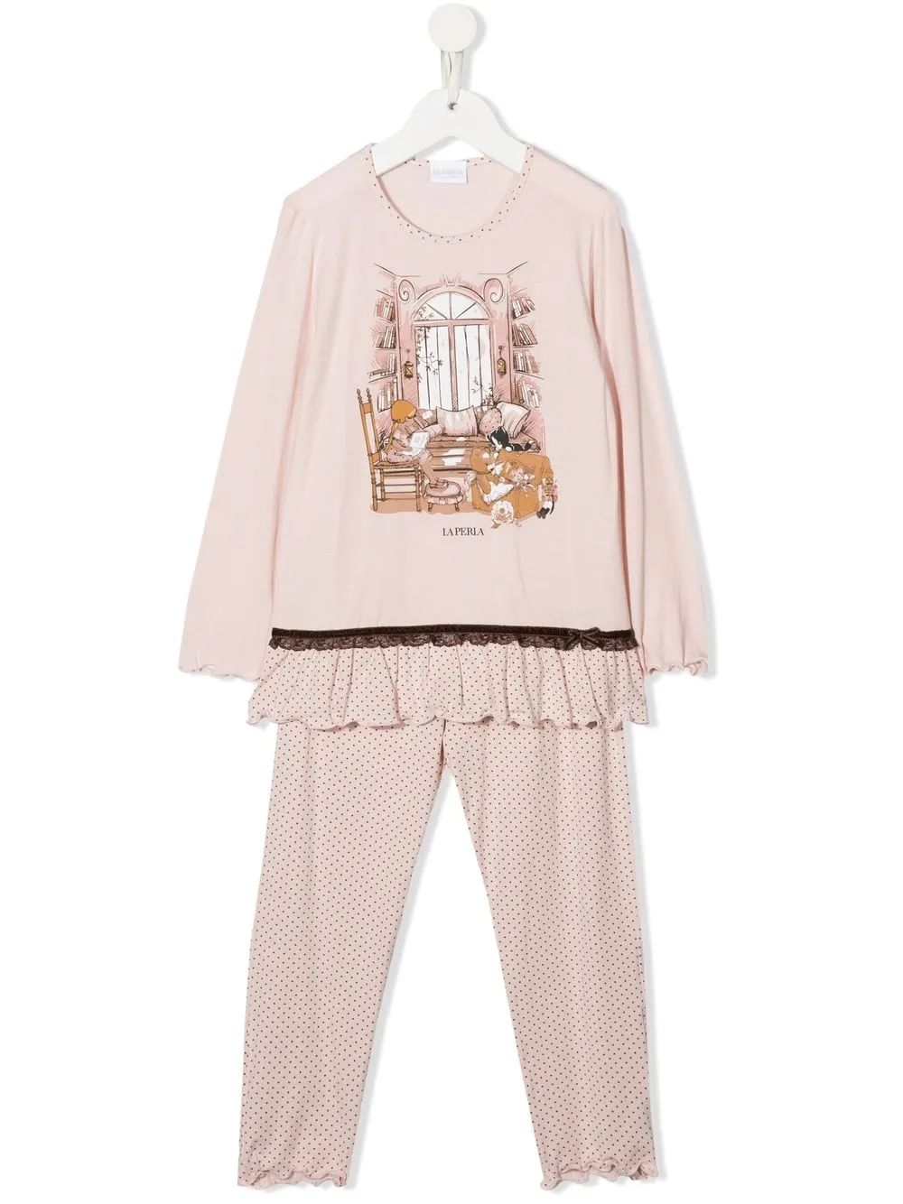 

La Perla Kids TEEN polka-dot graphic-print pyjamas - Pink