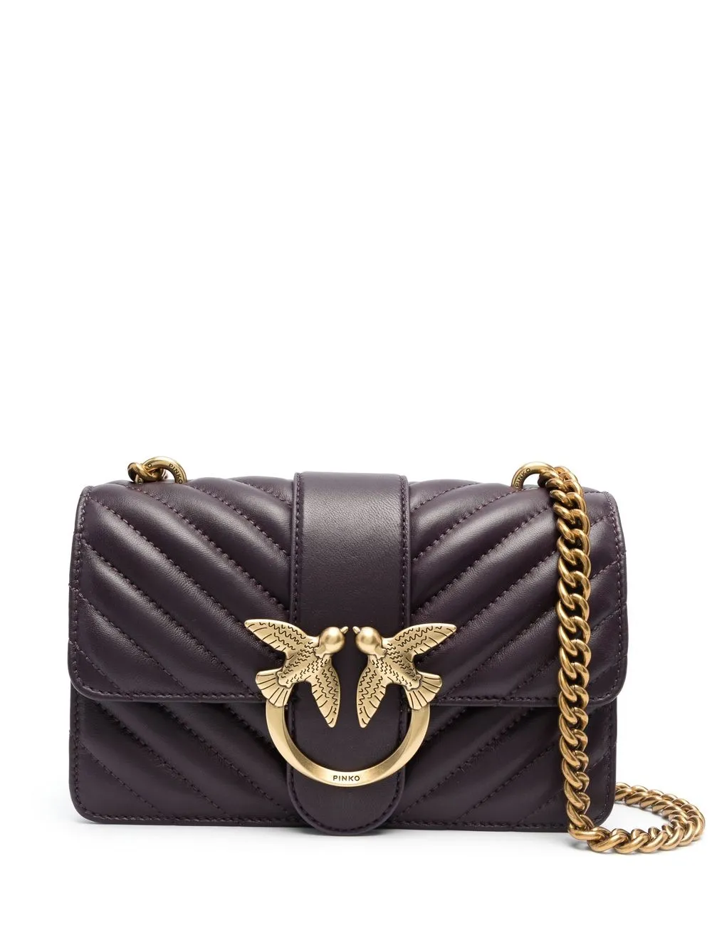 

PINKO bolsa de hombro capitonada con placa del logo - Morado