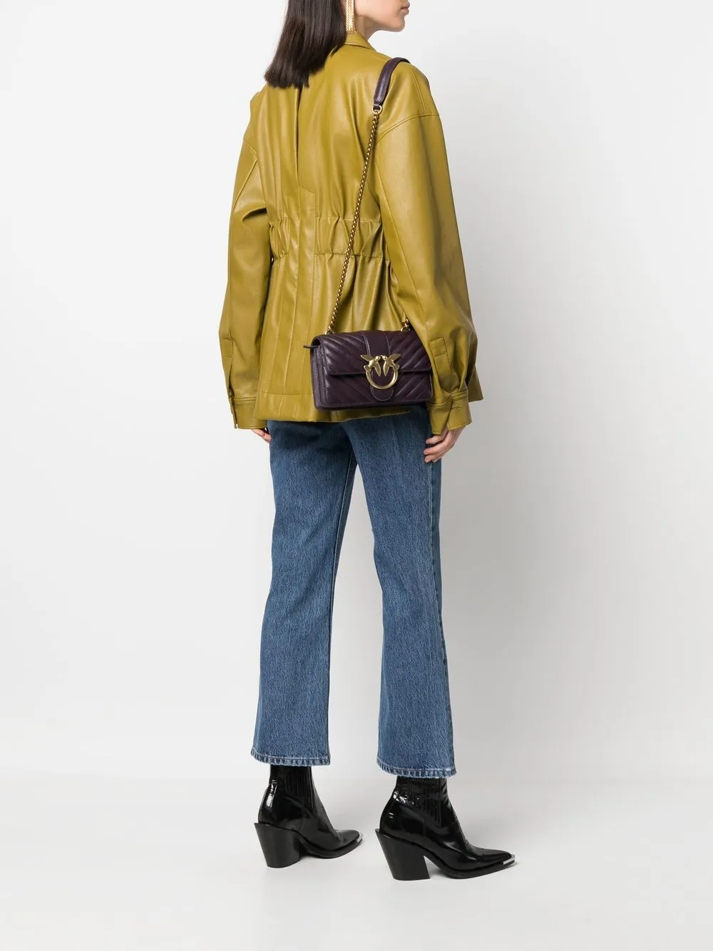 PINKO logoplaque Quilted Leather Shoulder Bag Farfetch