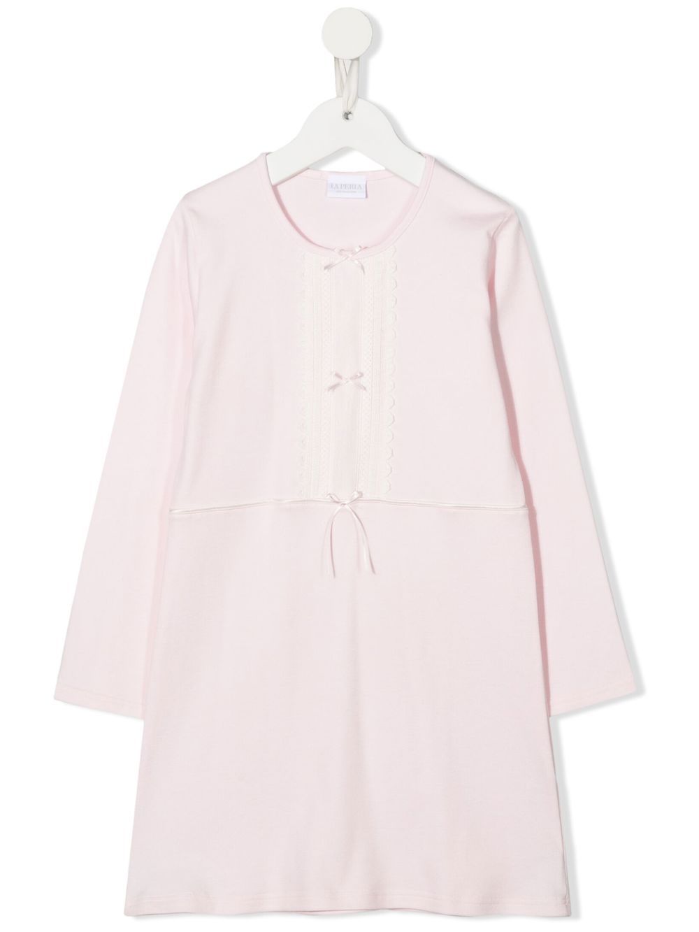 

La Perla Kids bow-detail lace-trim pyjama dress - Pink