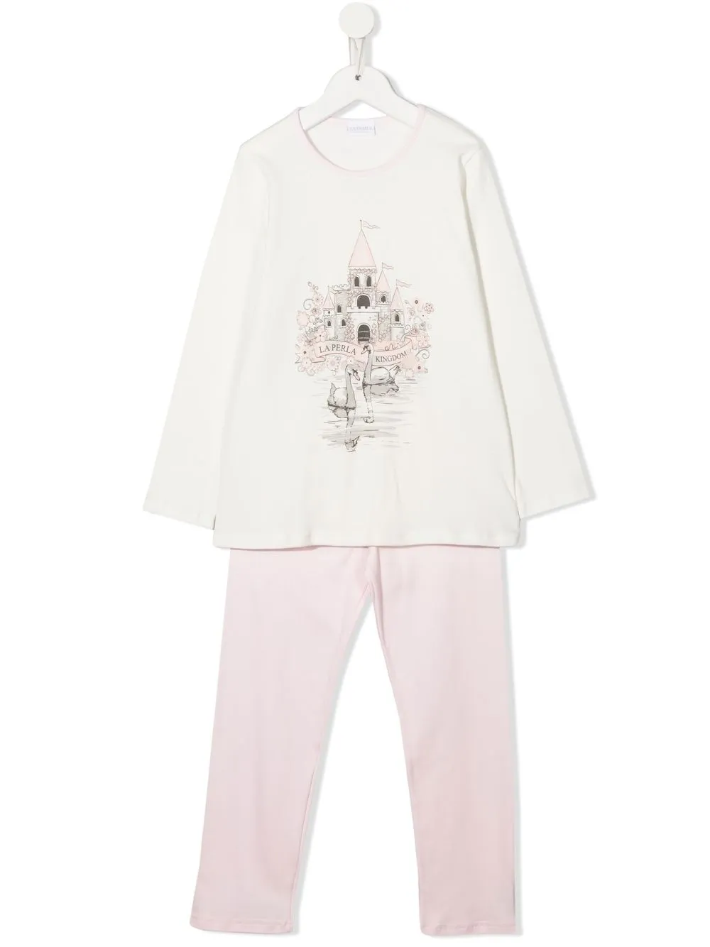 

La Perla Kids pijama con estampado gráfico - Blanco