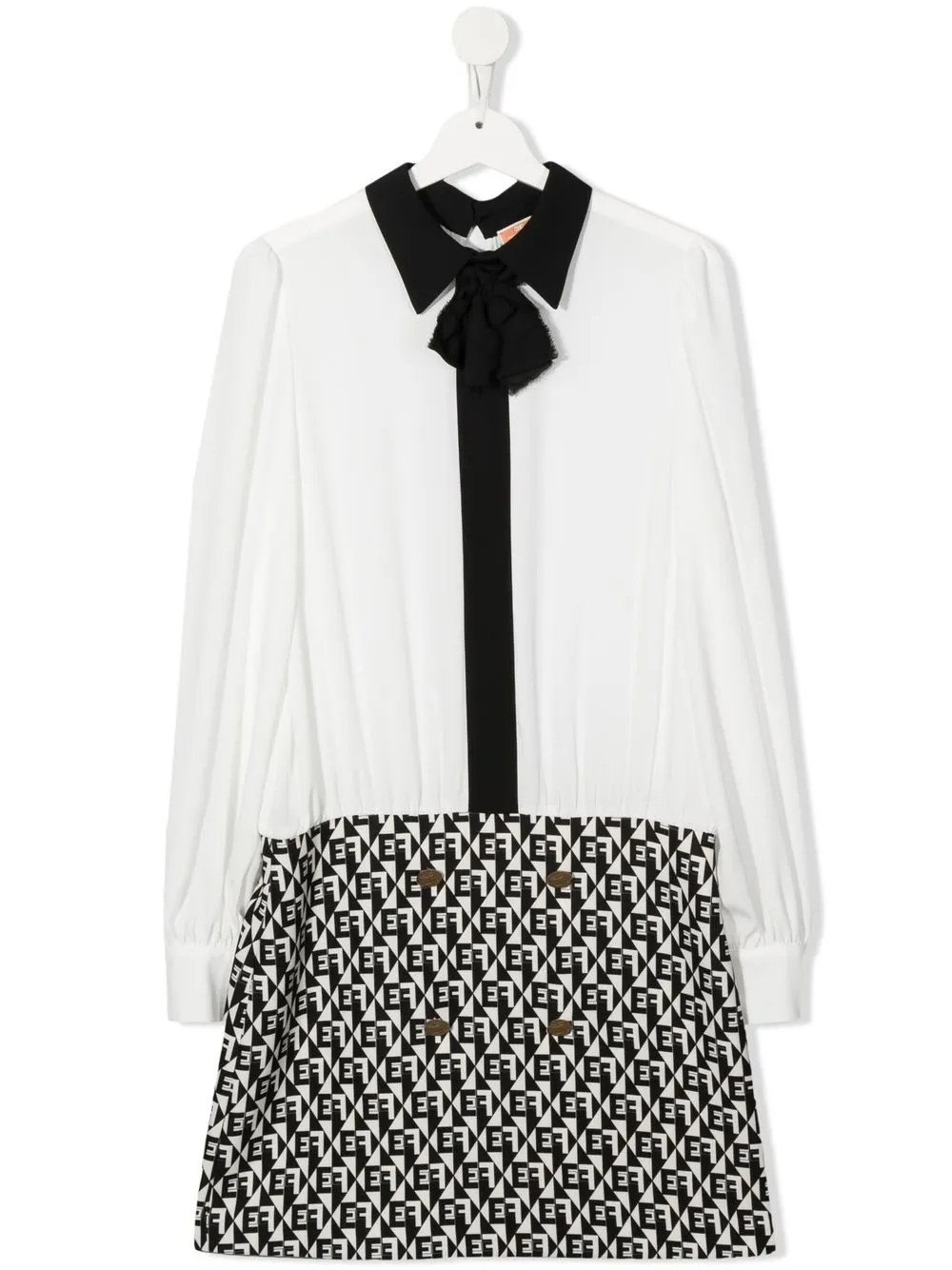 

Elisabetta Franchi La Mia Bambina vestido estilo playera con logo - Blanco