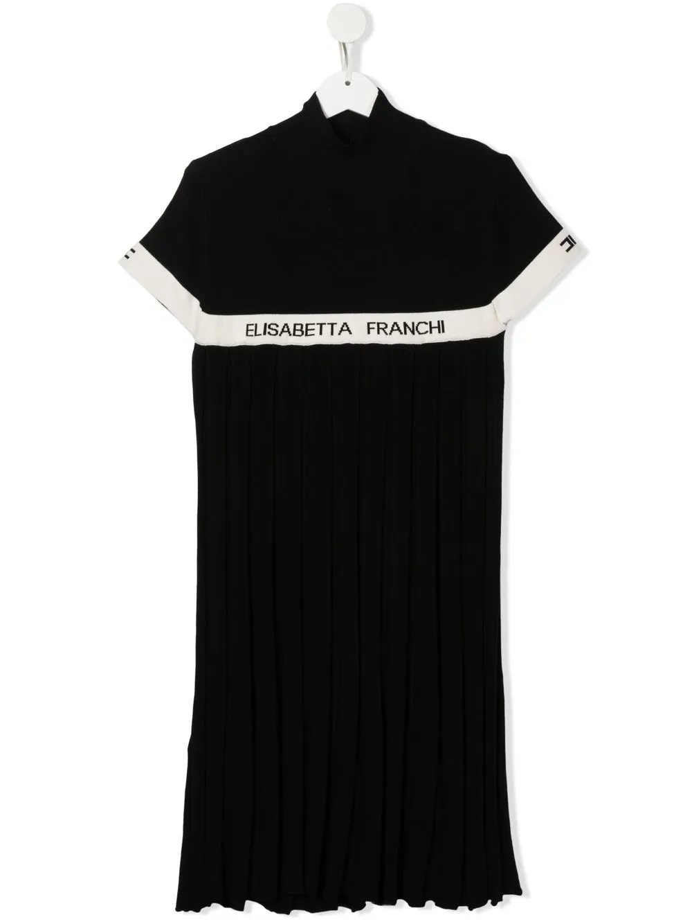 

Elisabetta Franchi La Mia Bambina TEEN logo pleated dress - Black