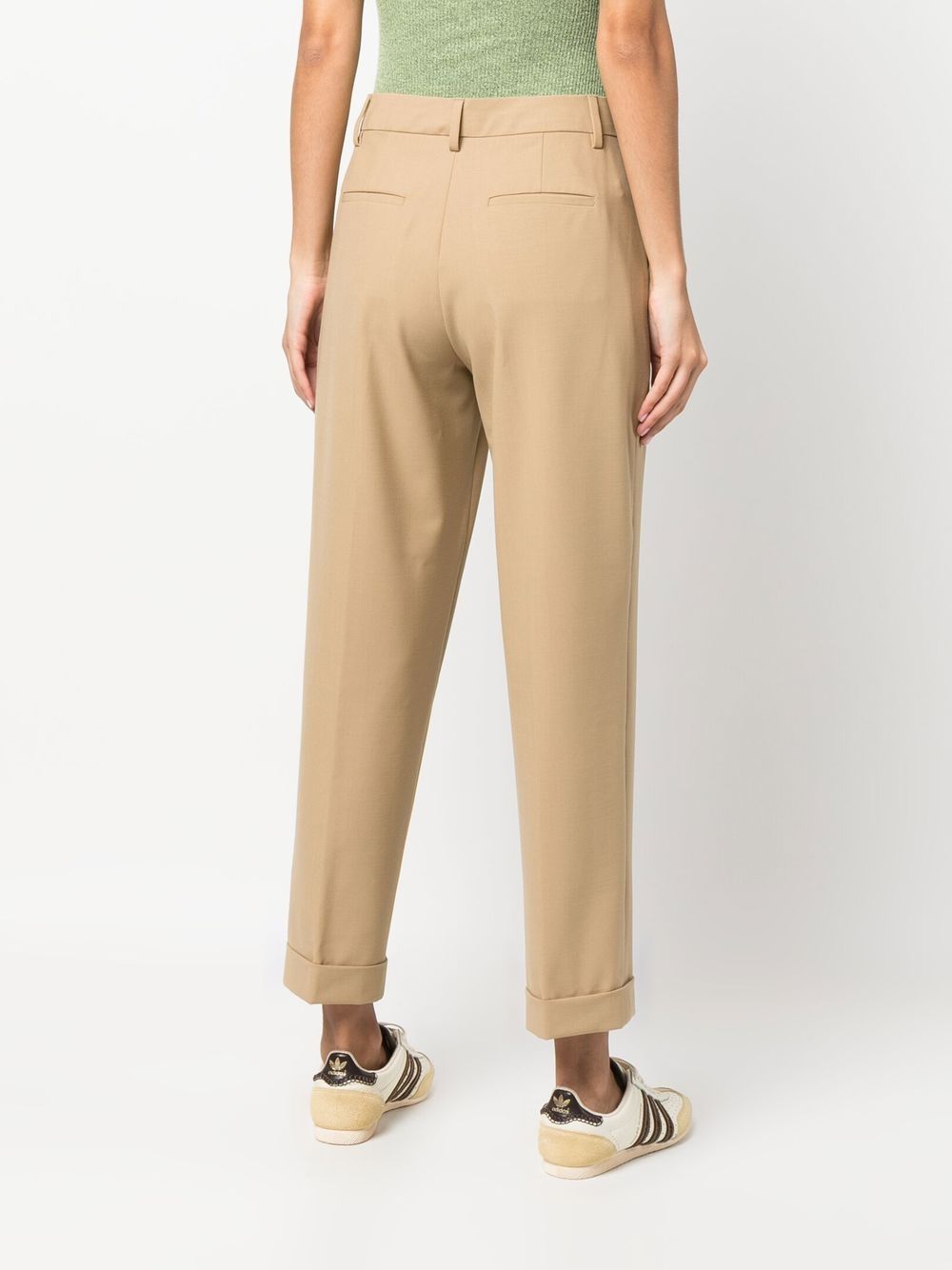 Shop Closed Auckley Pressed-crease Tailored Trousers In Brown