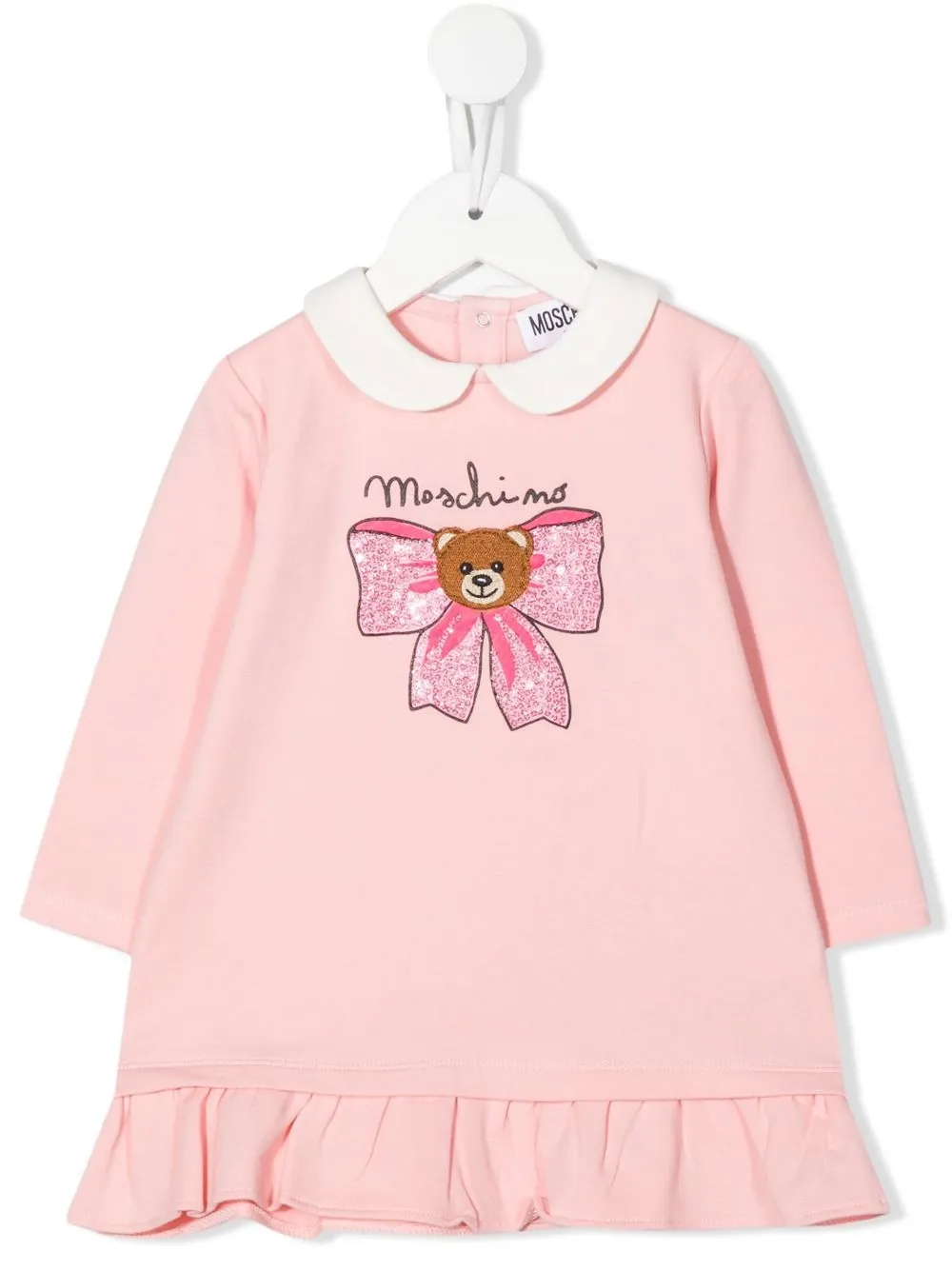 

Moschino Kids sequin-embellished logo-print dress - Pink