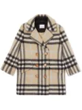 Burberry Kids check pattern tailored coat - Neutrals