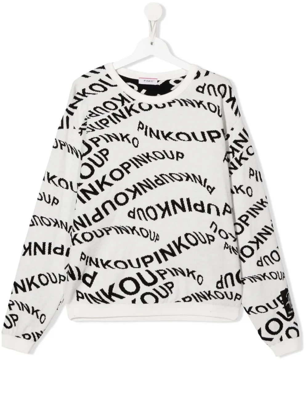 

Pinko Kids sudadera con cuello redondo y logo estampado - Blanco