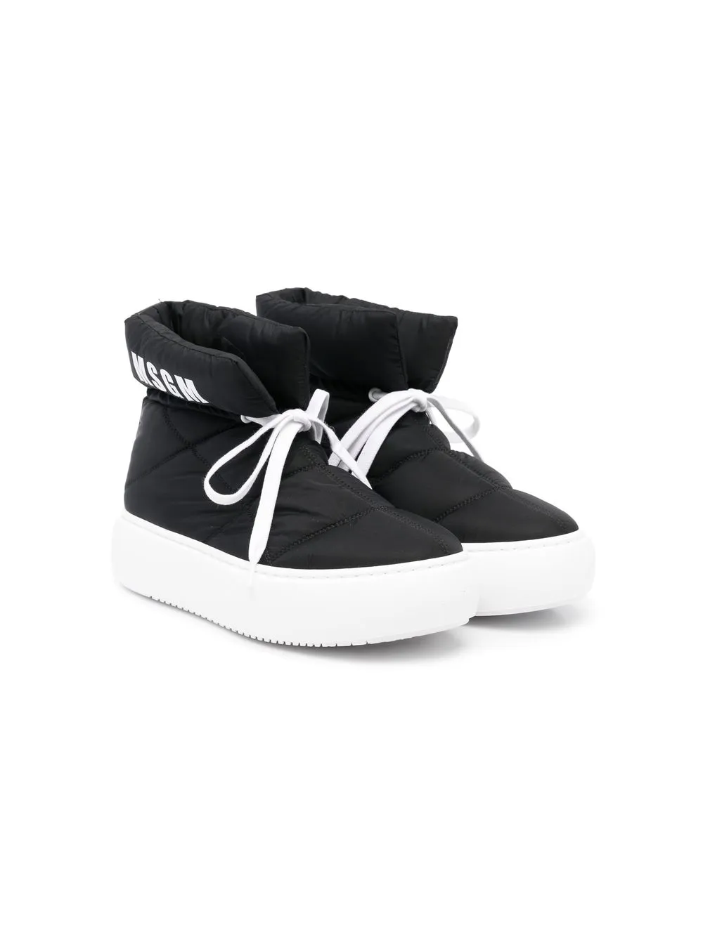 

MSGM Kids botas para nieve capitonadas con logo estampado - Negro