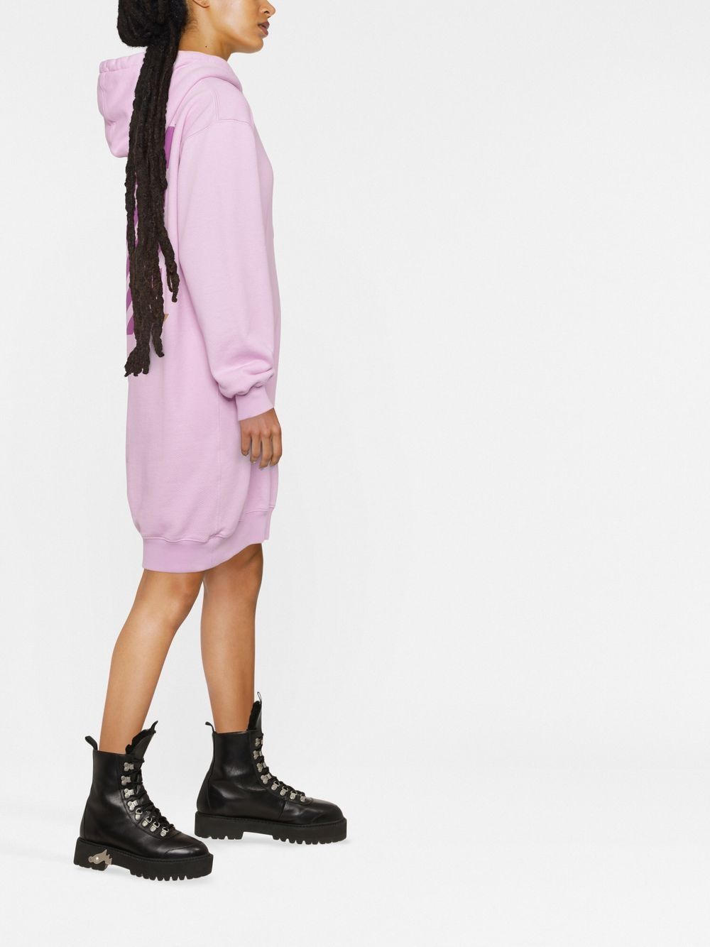 Off-White logo-print hooded dress Women