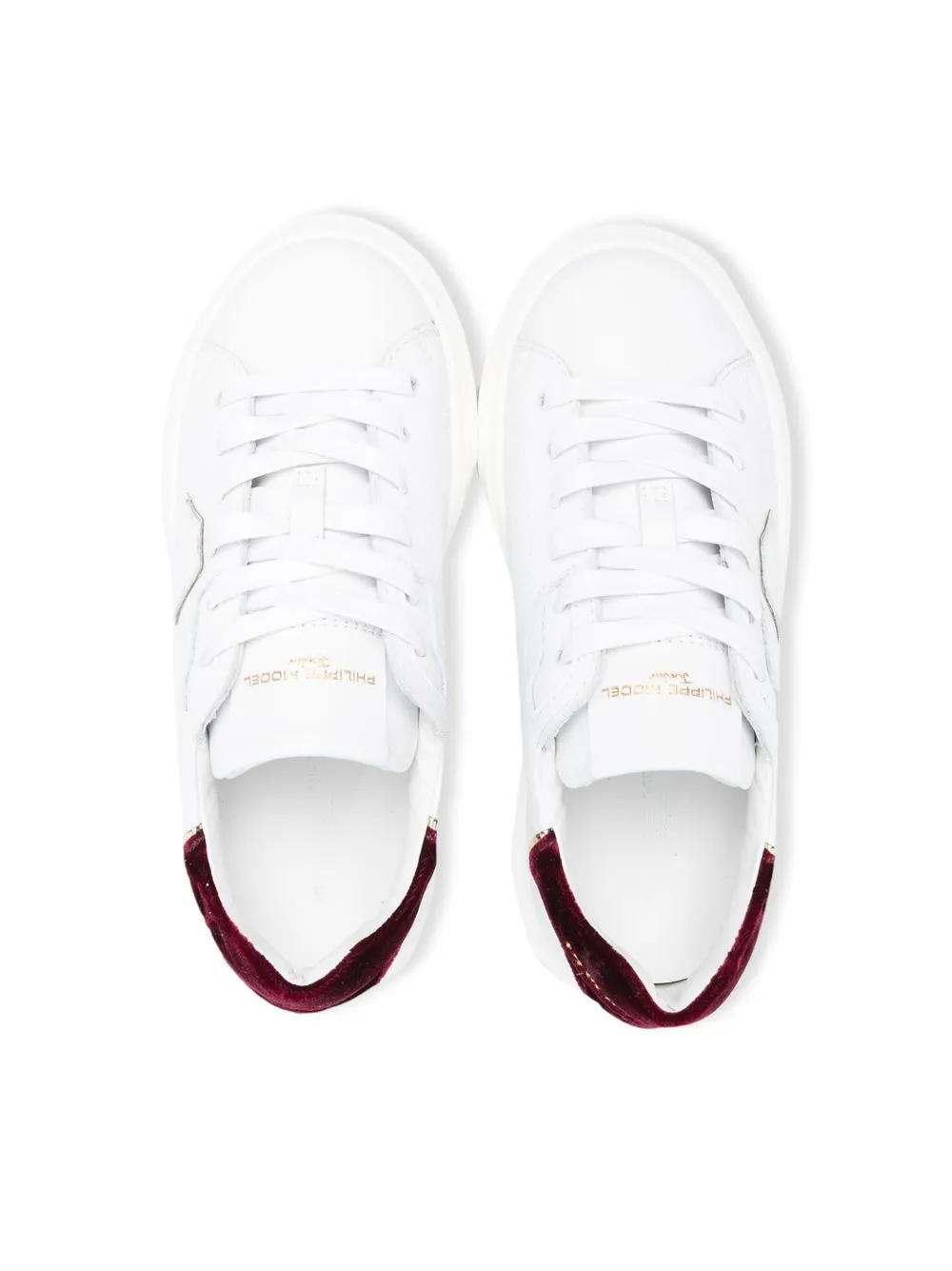  Philippe Model Kids Contrasting Heel Counter Sneakers - White 