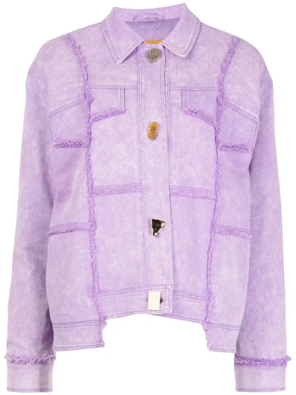 Purple denim jacket cheap