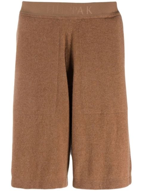 Filippa K logo-waist cashmere Bermuda shorts