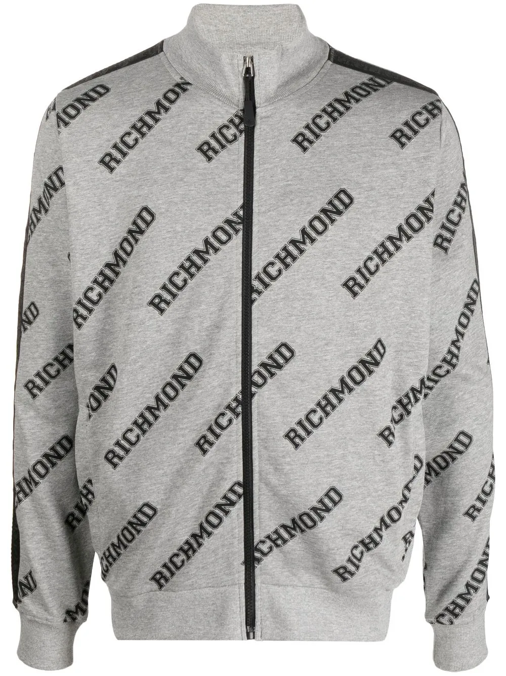 

John Richmond sudadera con logo y cierre - Gris