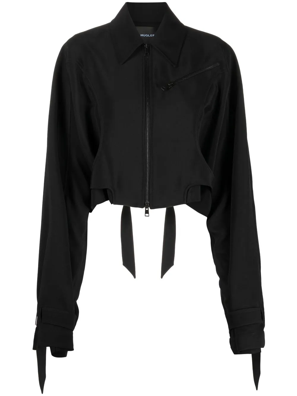 

Mugler chamarra corta con cuello - Negro