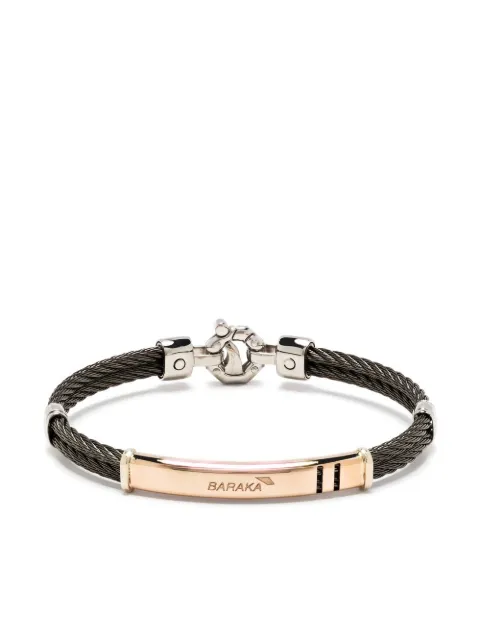 Barakà diamond-detail logo plaque bracelet