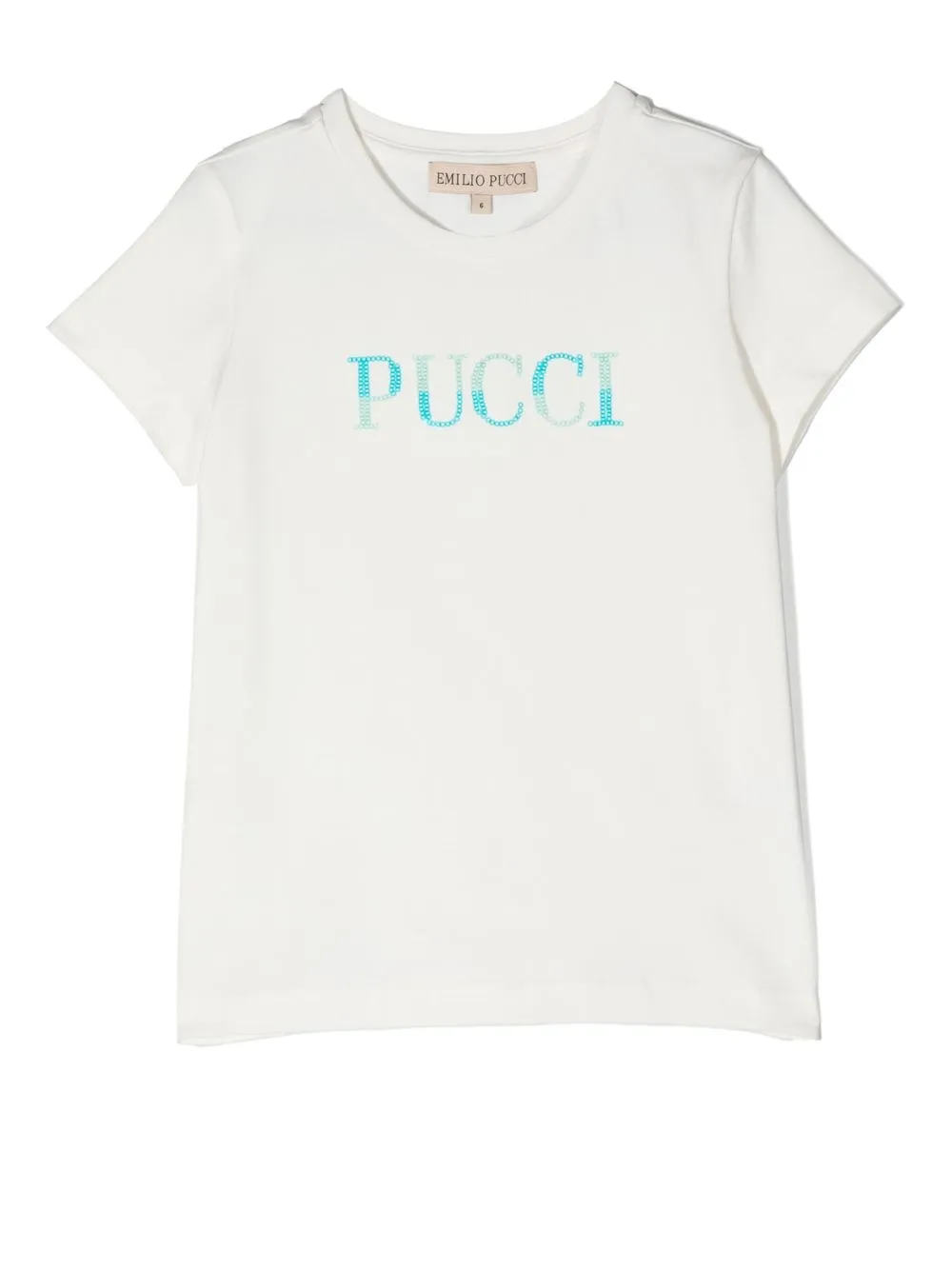 

PUCCI Junior playera con logo estampado - Blanco