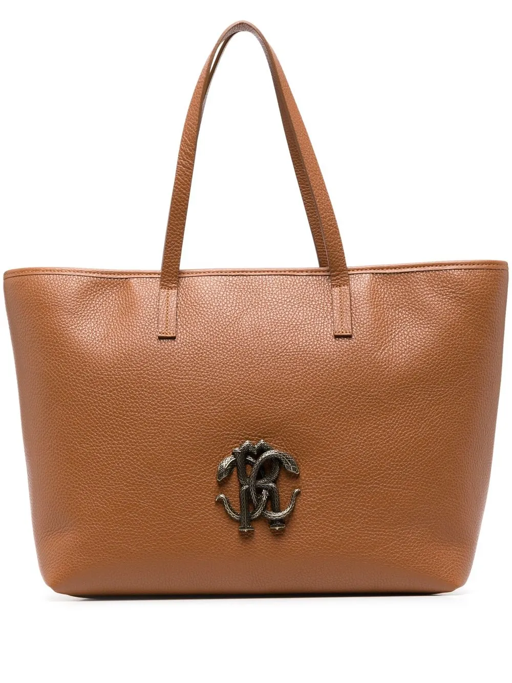 

Roberto Cavalli Mirror Snake leather tote bag - Brown